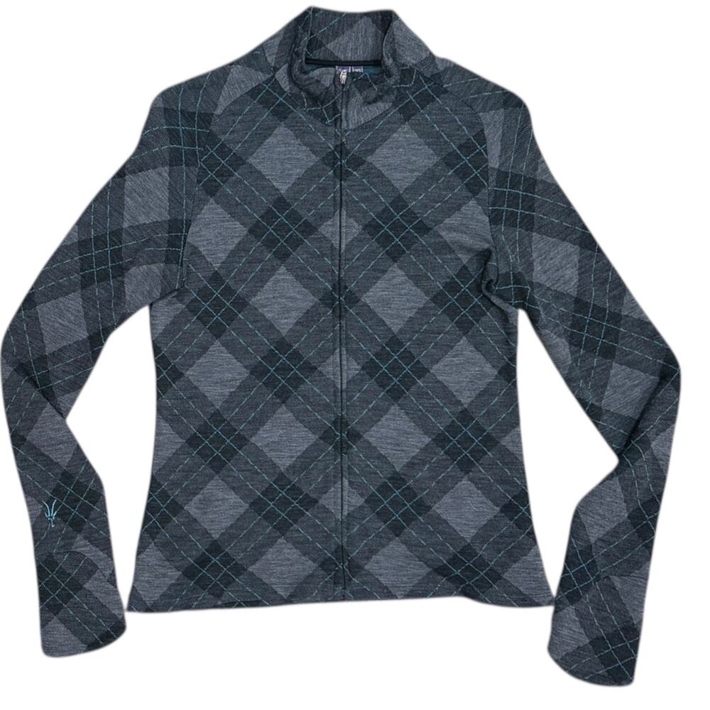 Ibex Argyle New Zealand Merino Wool Zip Up Sweater